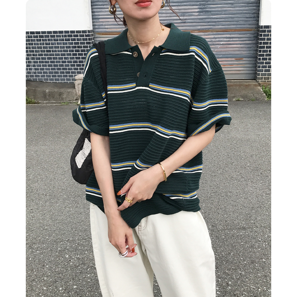 ウティ 23AW TORICOT NAY ボーダーボートネックカットソー ウティ 23AW TORICOT NAY ボーダーボートネックカットソー