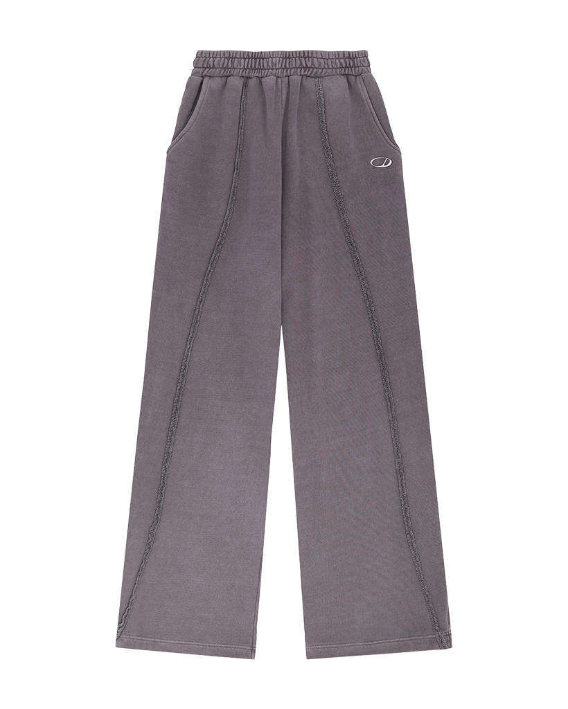 Pigment Cut-Off String Wide Pants - purple
