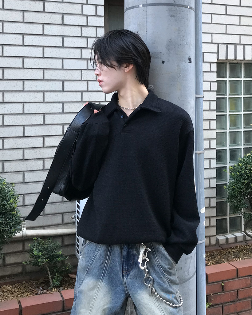 ベーシック長袖ポロシャツ | ファッション通販サイト NUGU