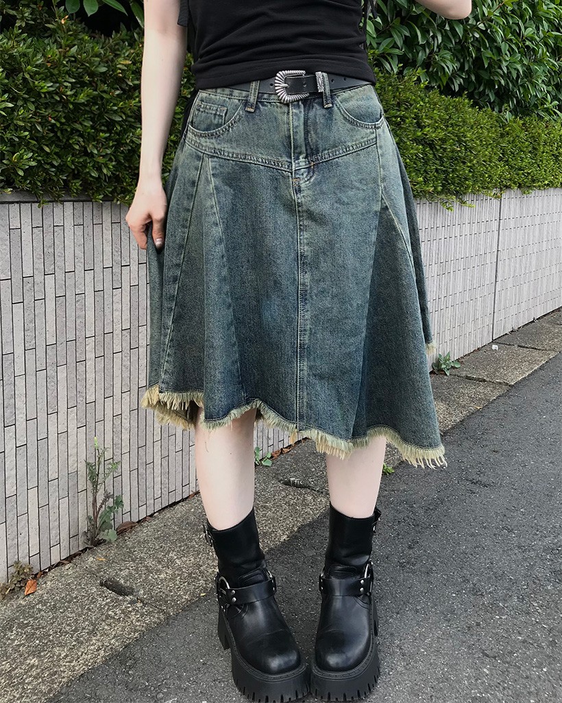 アシンメトリーデニムスカート | ファッション通販サイト NUGU