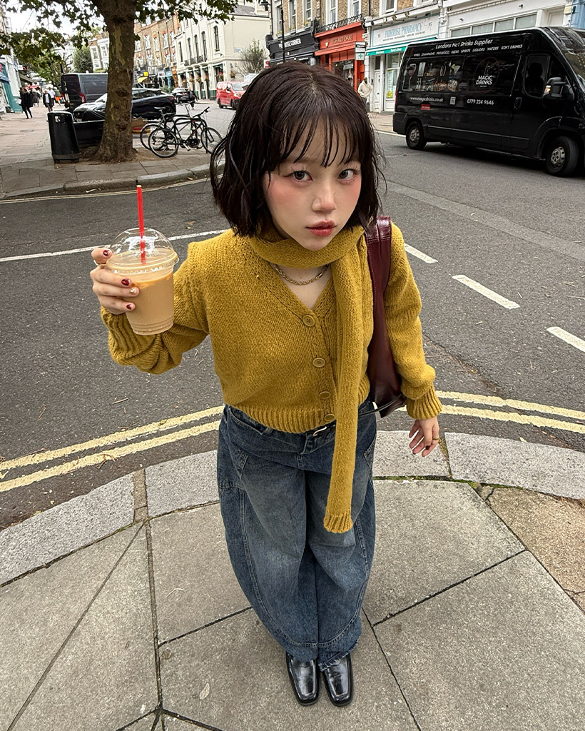 マフラーセットVネックニットカーディガン