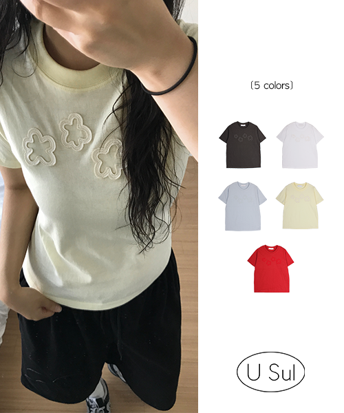 フラワー半袖Tシャツ