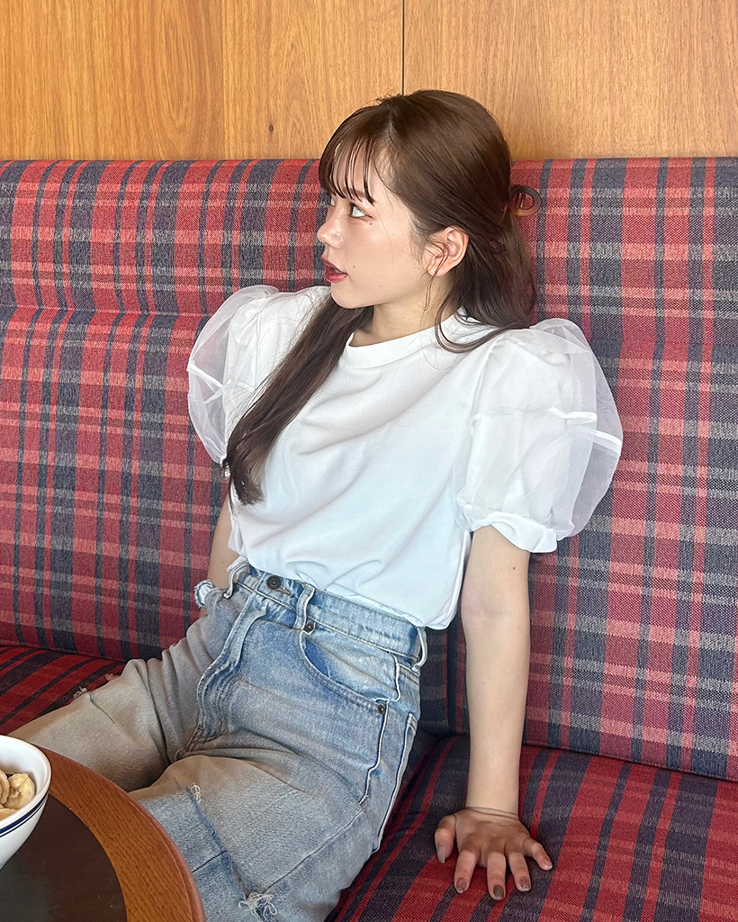 LIten Sheer Sculpture Tops シアー ブラウス u♡ 】Liten Sheer Sculpture Tops シアー liten Sheer