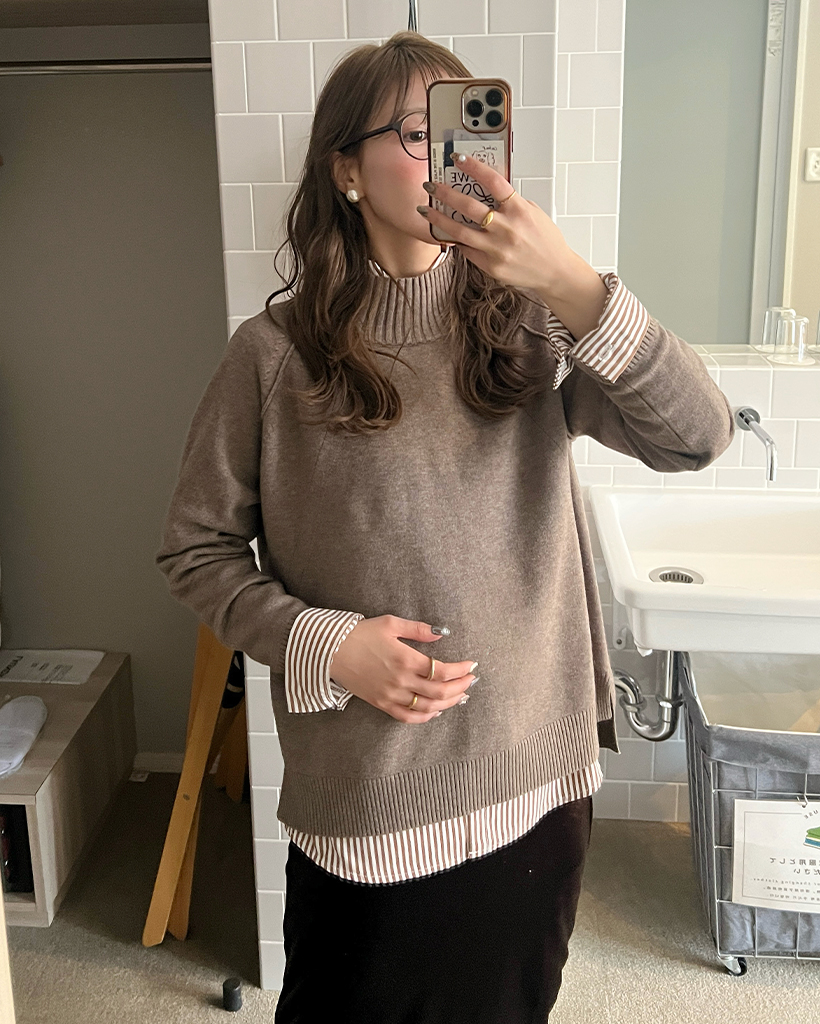 ラグランラインポイントニット