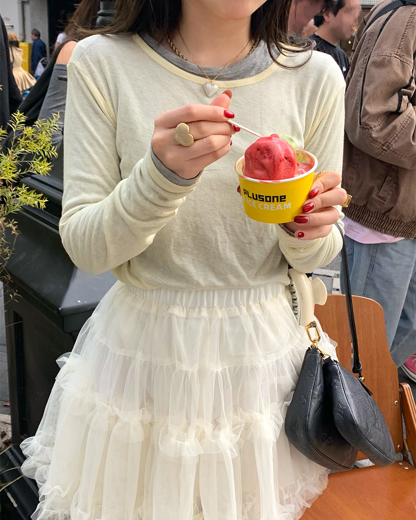 テンセルクルーネックTシャツ