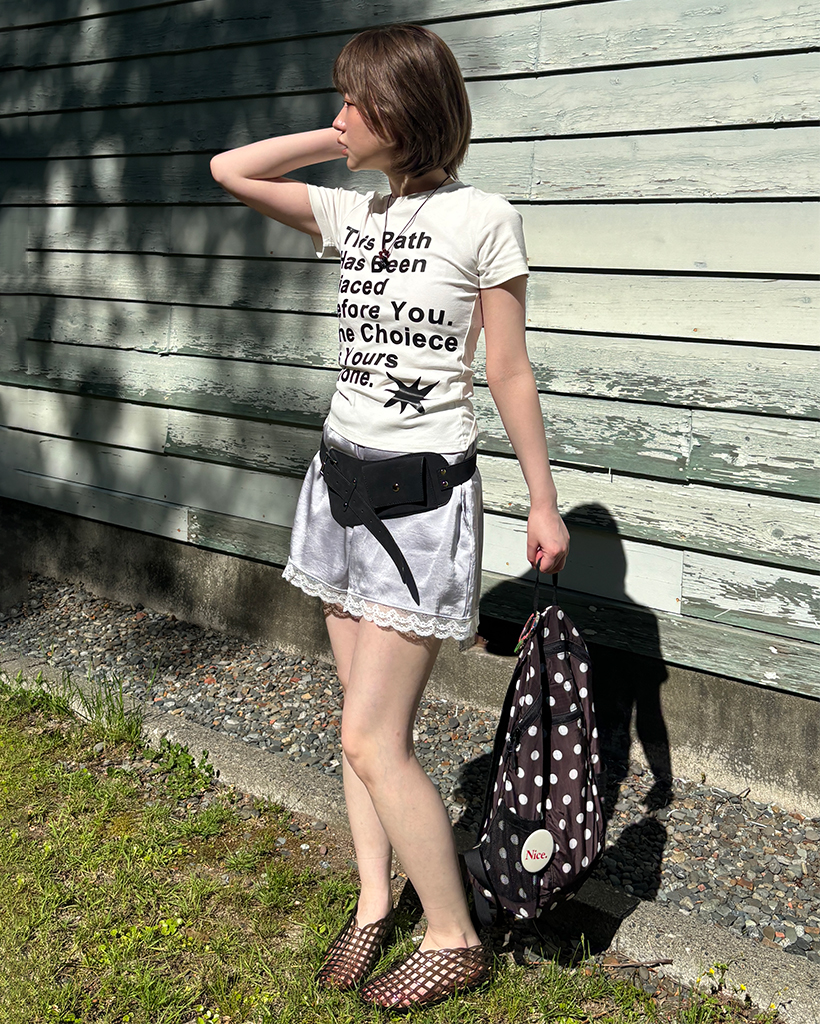 サテンレースヘムショートパンツ