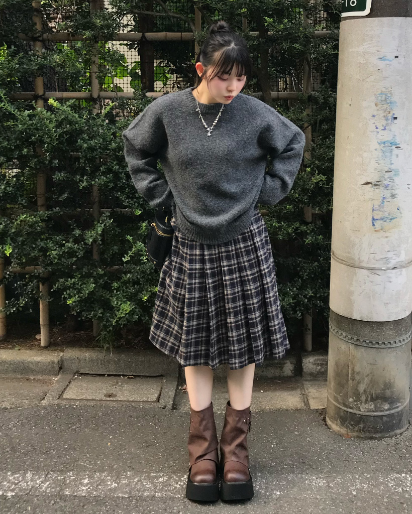 チェックプリーツミディスカート | ファッション通販サイト NUGU