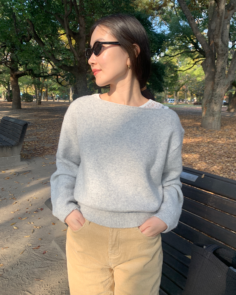 ボートネックフレンチニット