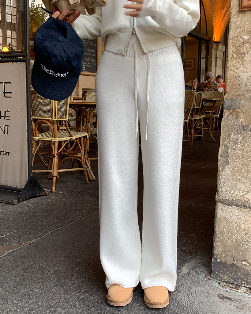 [made] Super High Feminine Comfort Soft Wool Knit Pants