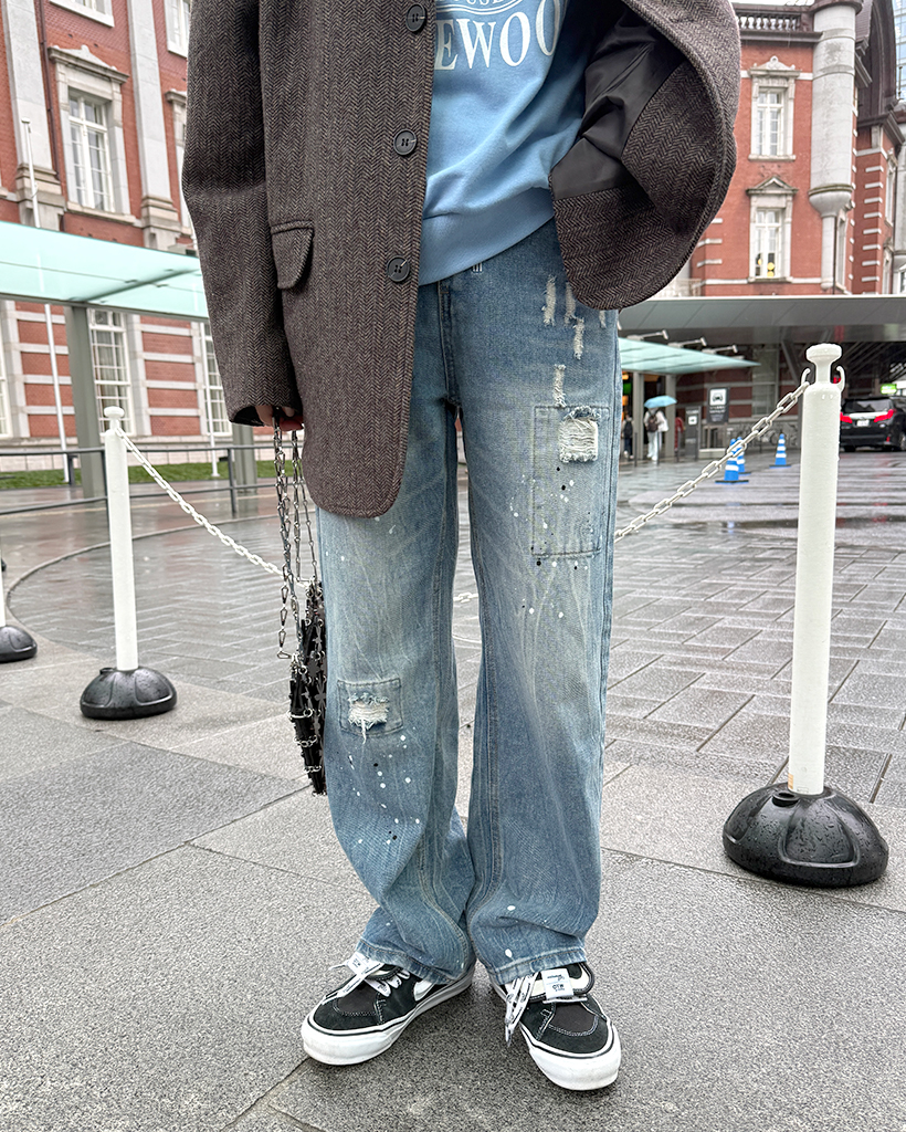 ペイントビンテージデニムパンツ
