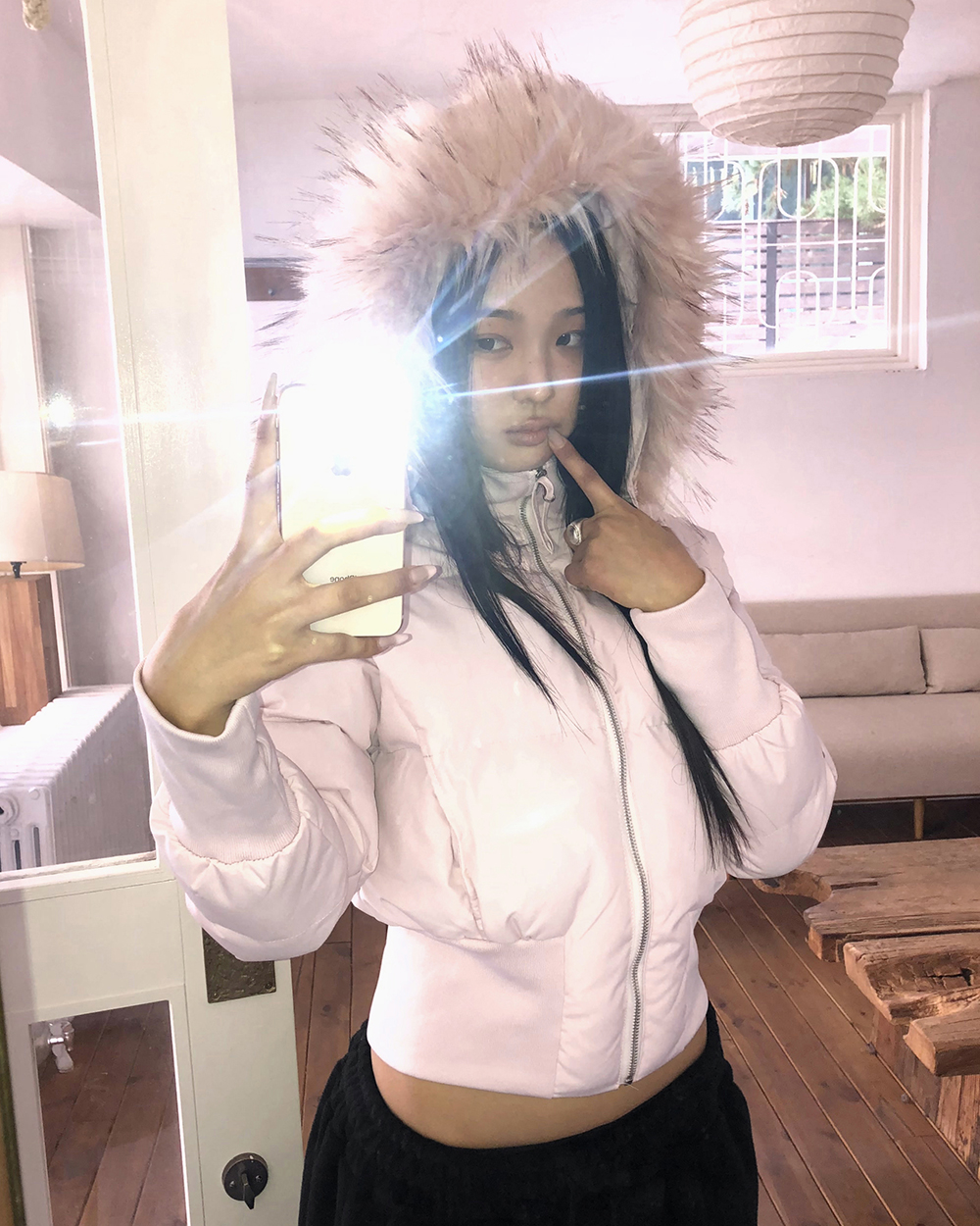 絞りファーフードショートダウンジャケット | ファッション通販サイト NUGU