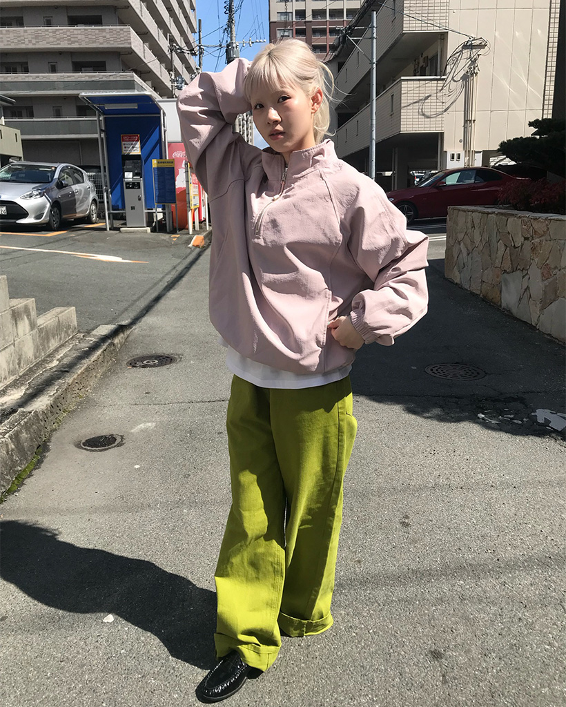 ナイロンハーフジップスウェット