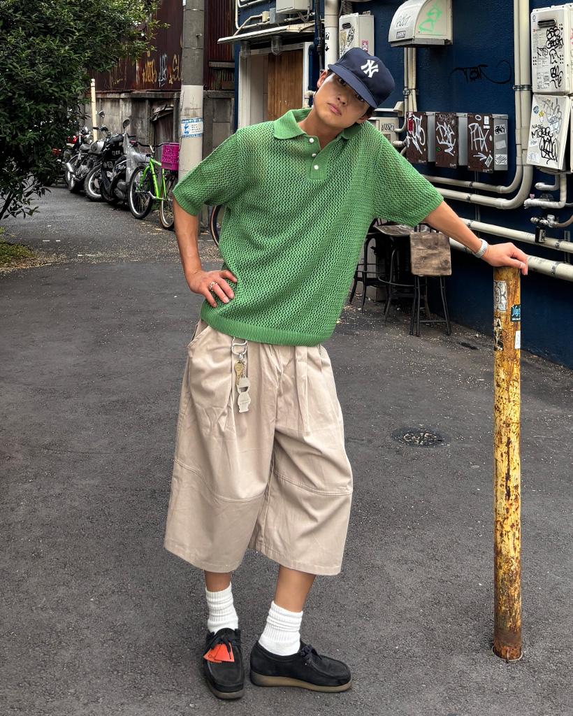 （ユニセックス）オーバーフィットバンディングバミューダパンツ