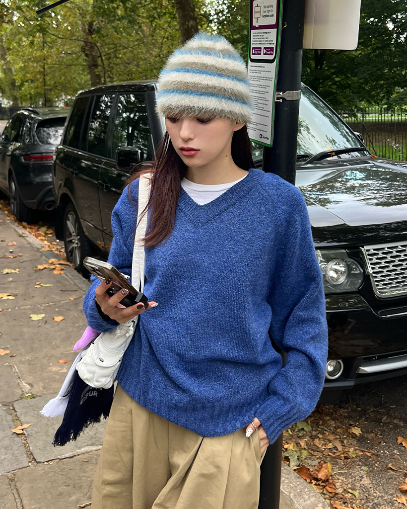 Vネックベーシックニット | ファッション通販サイト NUGU