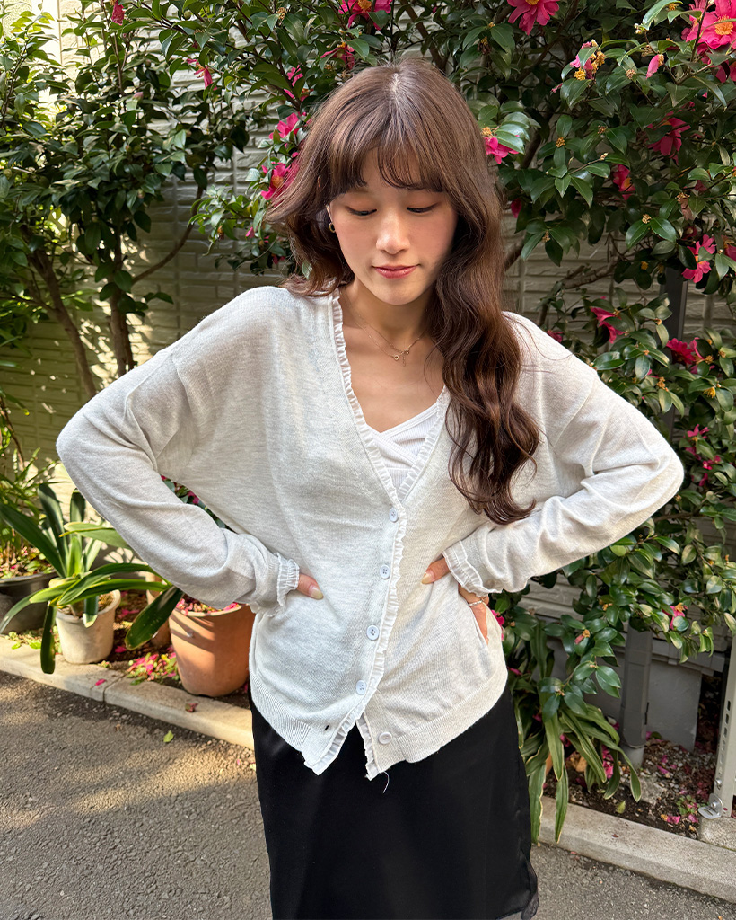 フリルポイントカーディガン