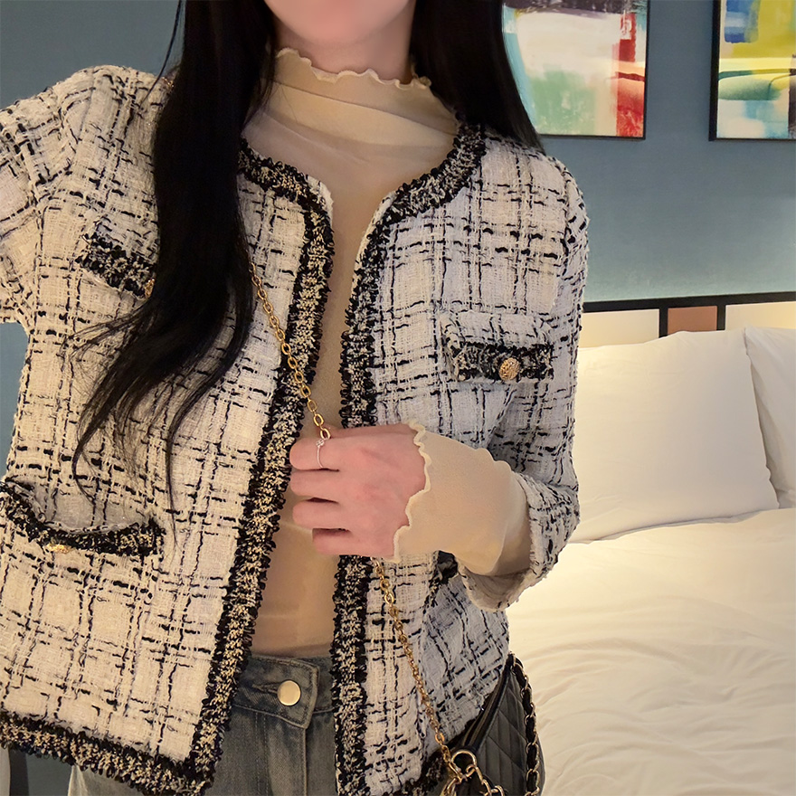 (2color)ベーシックツイードショート丈ジャケット