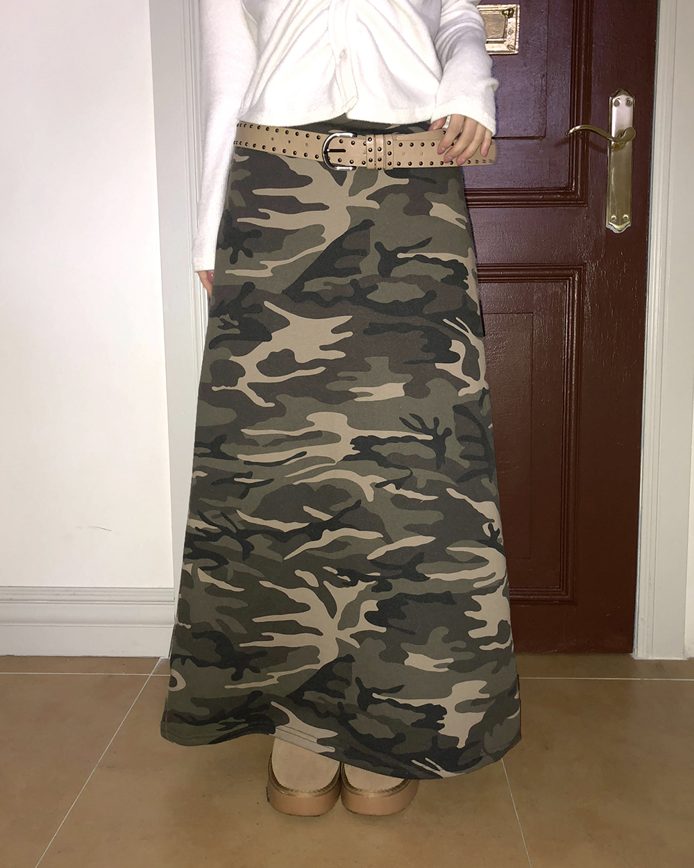 ミリタリー裏起毛ロングスカート | ファッション通販サイト NUGU