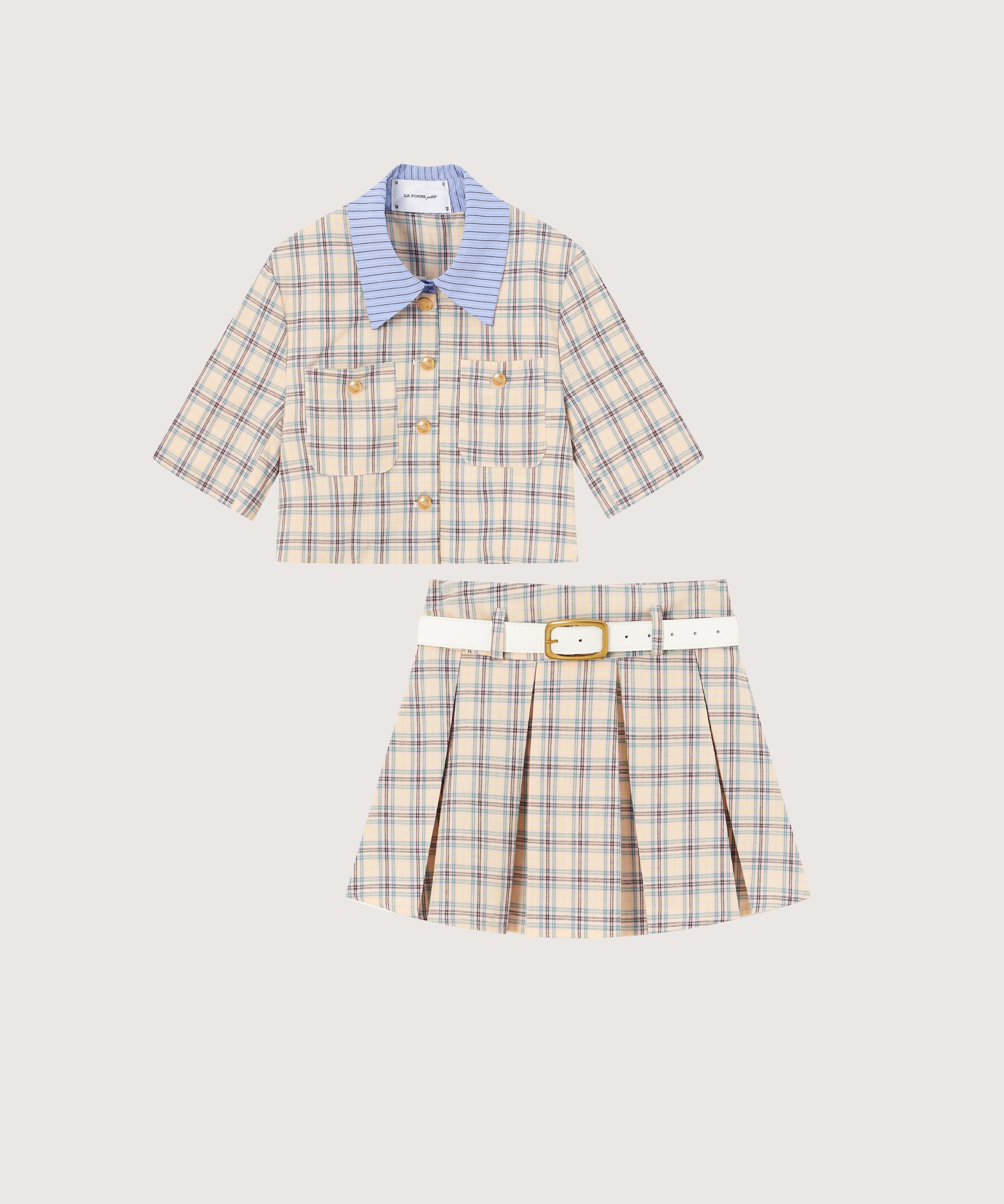 チェック柄パッチワークセットアップ