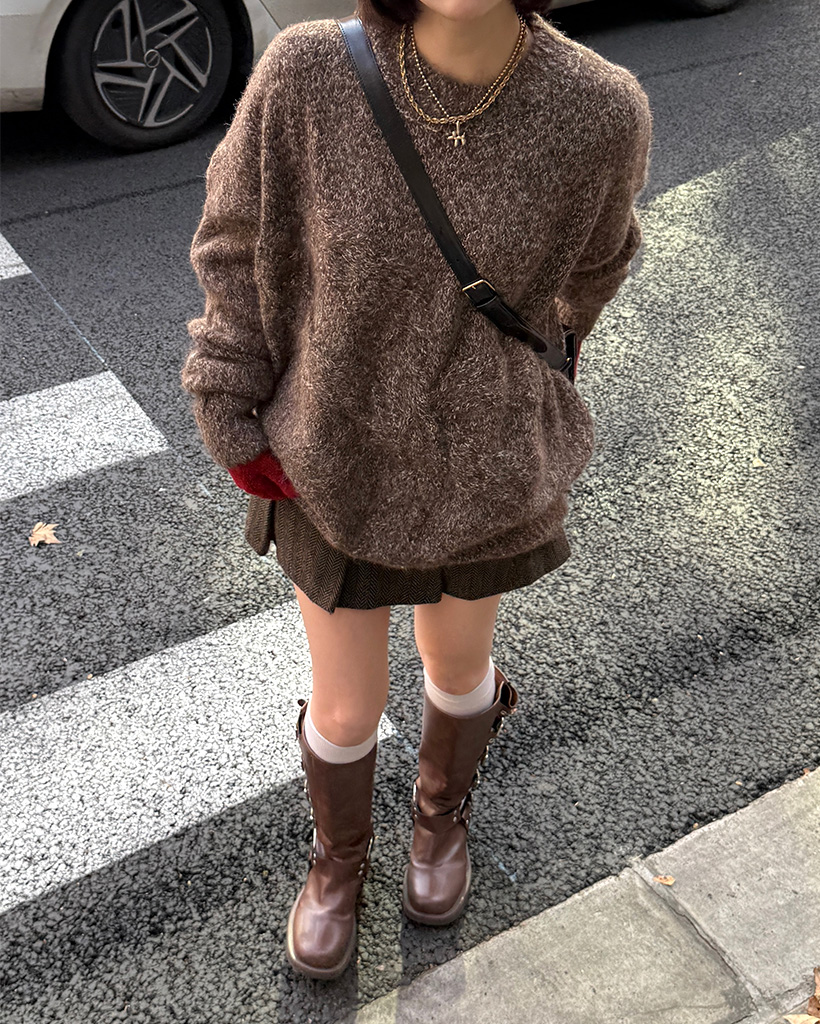 ビッグリボンデザインニット