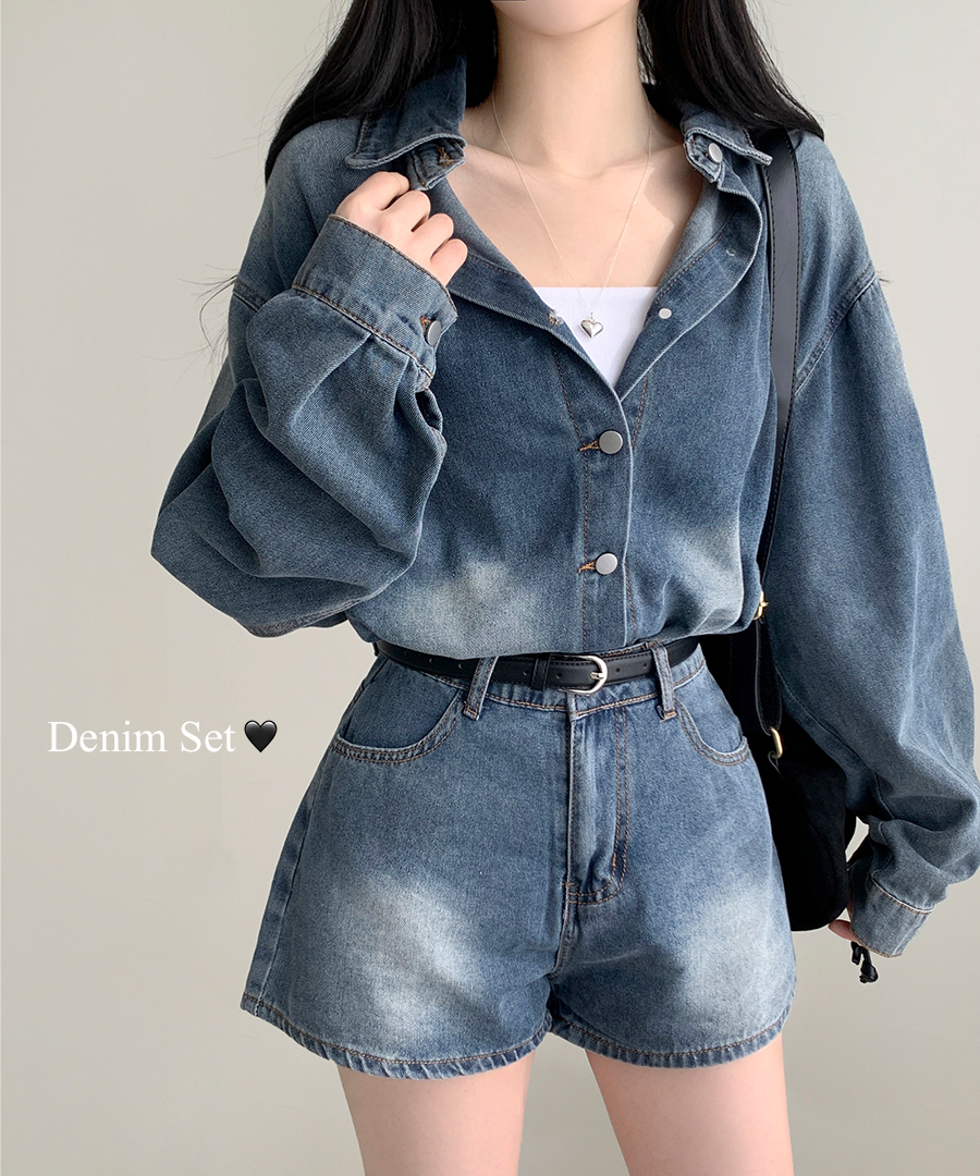 ヴィンテージウォッシュデニムセットアップセット