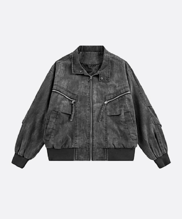 ディストレスドデニムポケットジャケット