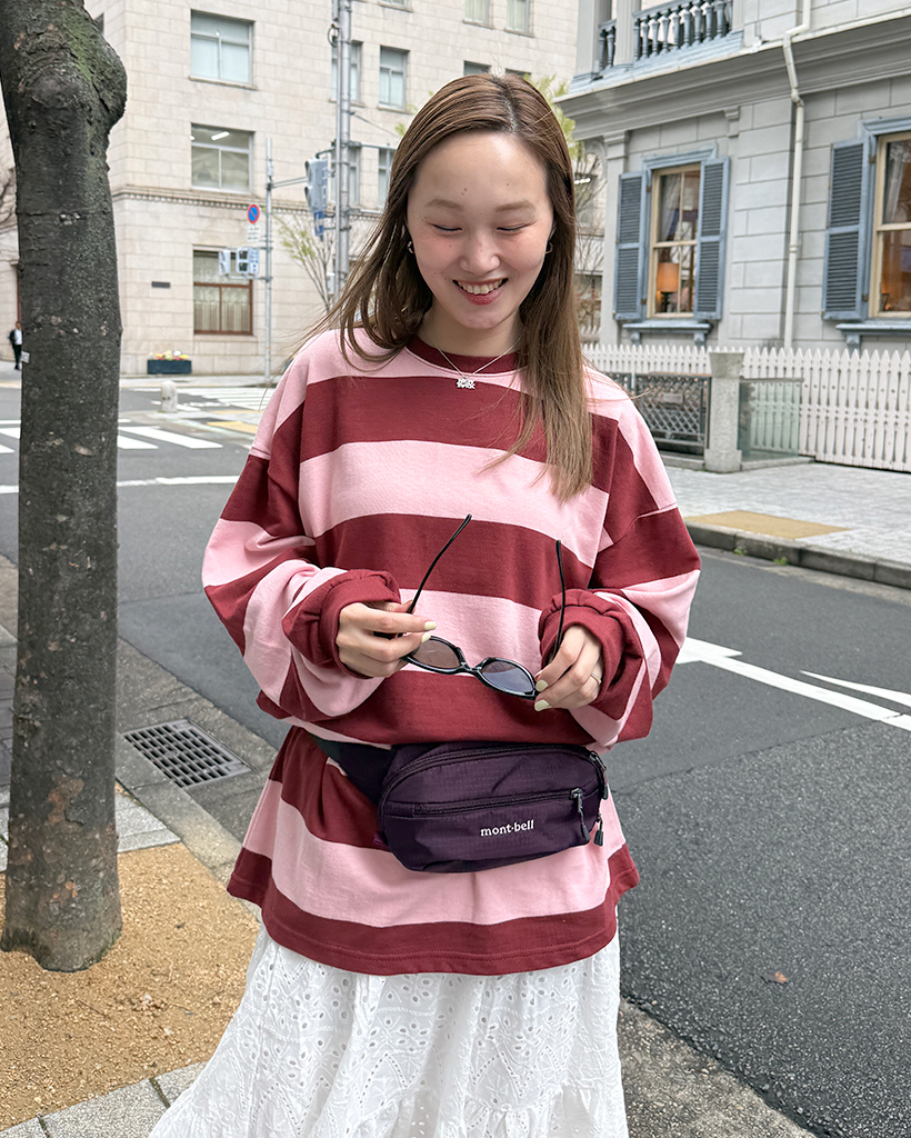 オーバーフィットワイドボーダーTシャツ