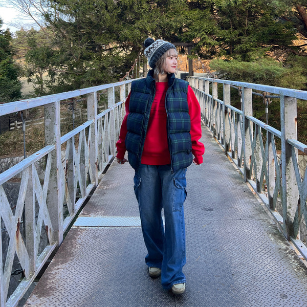 nugu bum チェックパデットジャケット アウターー ダウン ドローコード付 nugu bum チェックパデットジャケット アウターー ダウン ドローコード