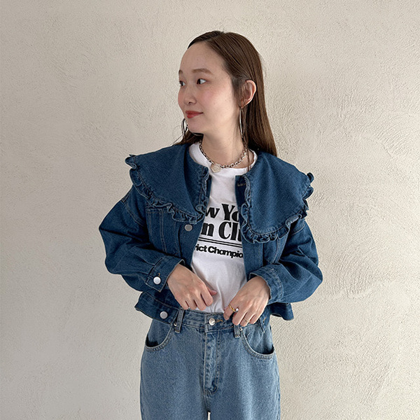 フリルデニムジャケット | ファッション通販サイト NUGU