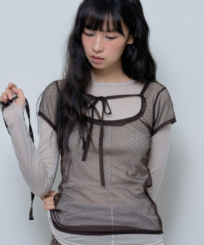 [Influencer pick] 3-WAY DOT LAYERED LONG SLEEVE (BEIGE)_F24ZB071