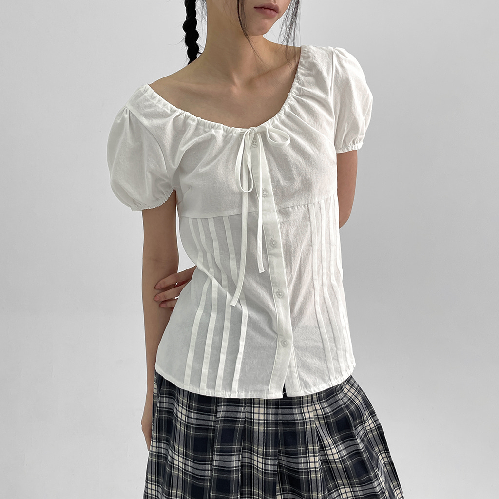 シャグリボンパフブラウス | ファッション通販サイト NUGU