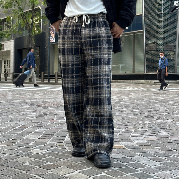ユニセックスバンディングチェックパンツ | ファッション通販