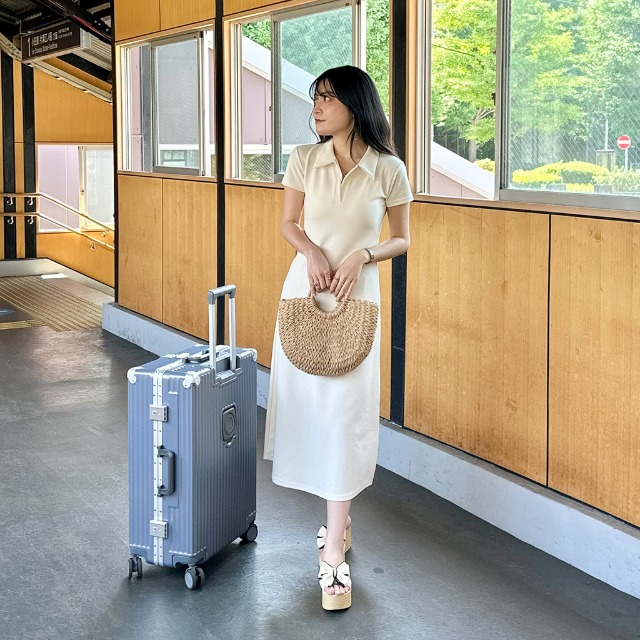 ポロカラーロングワンピース | ファッション通販サイト NUGU