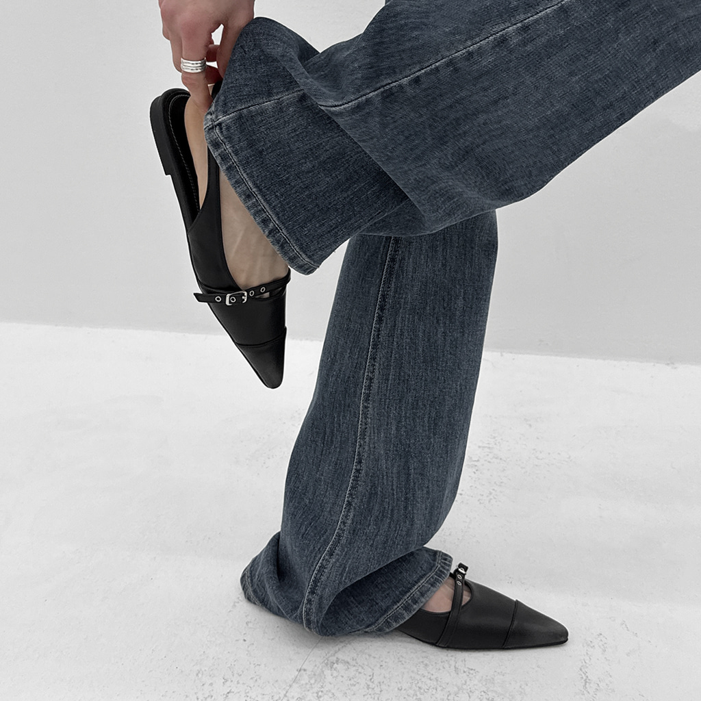 スティレットスリングバックフラットシューズ