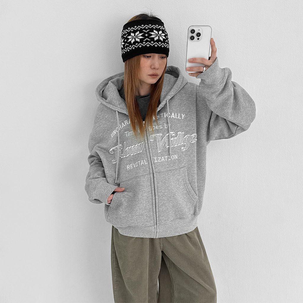 アップリケ フリース パーカー