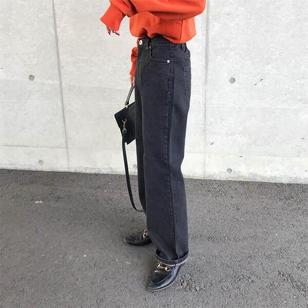 [G-CUT] ワイドバックバンディングデニムパンツ バックバンディングワイドデニムパンツ | ファッション通販