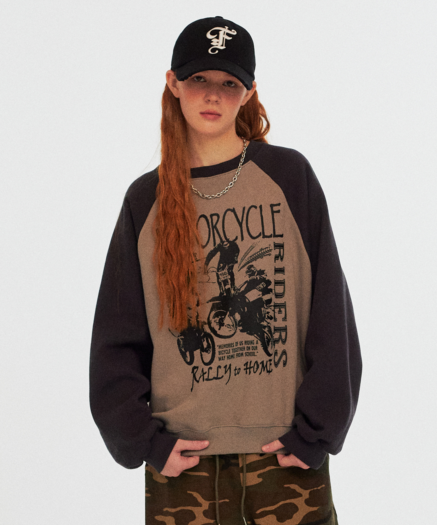 モーターライダーレグランスウェットシャツ[ディープベージュ]