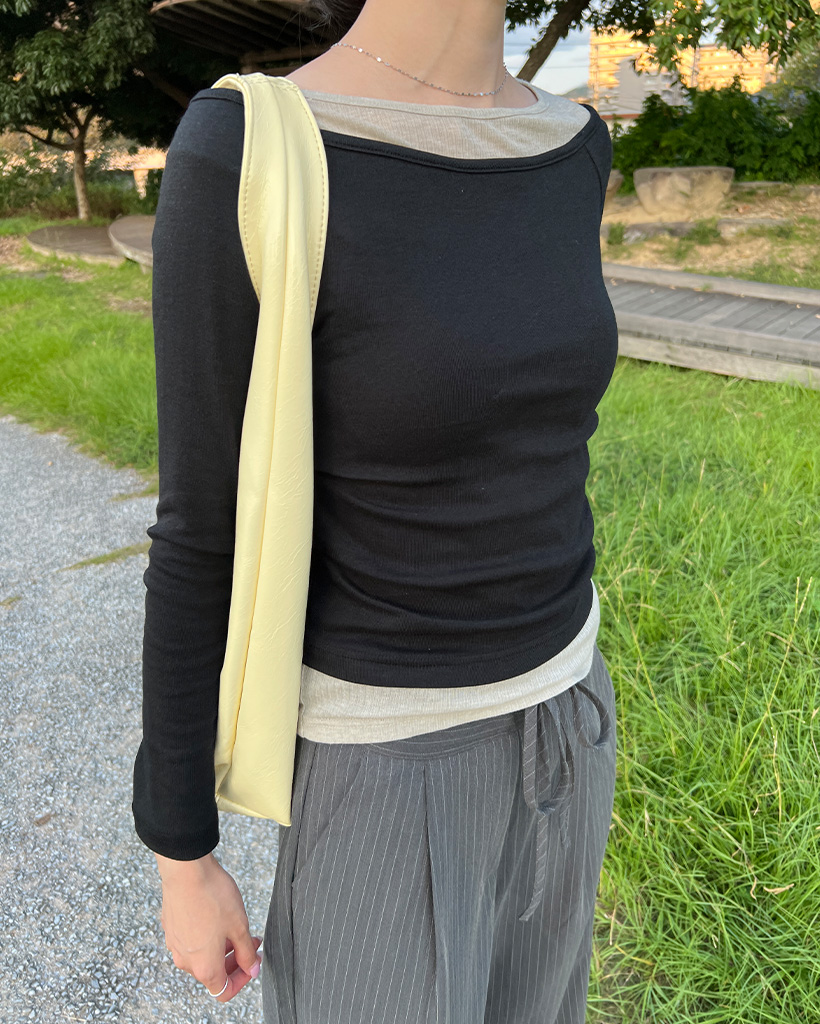 レイヤードデザイン長袖Tシャツ