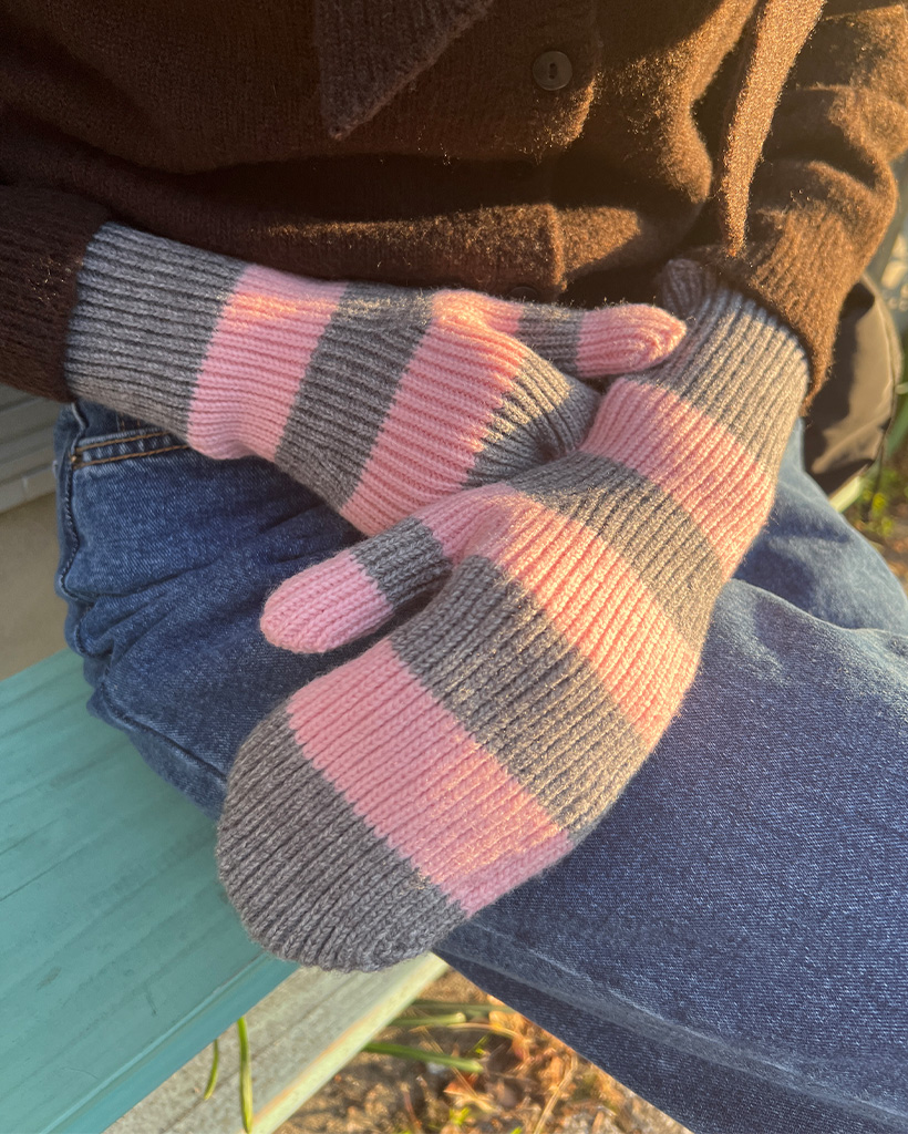 バイカラーミトン手袋