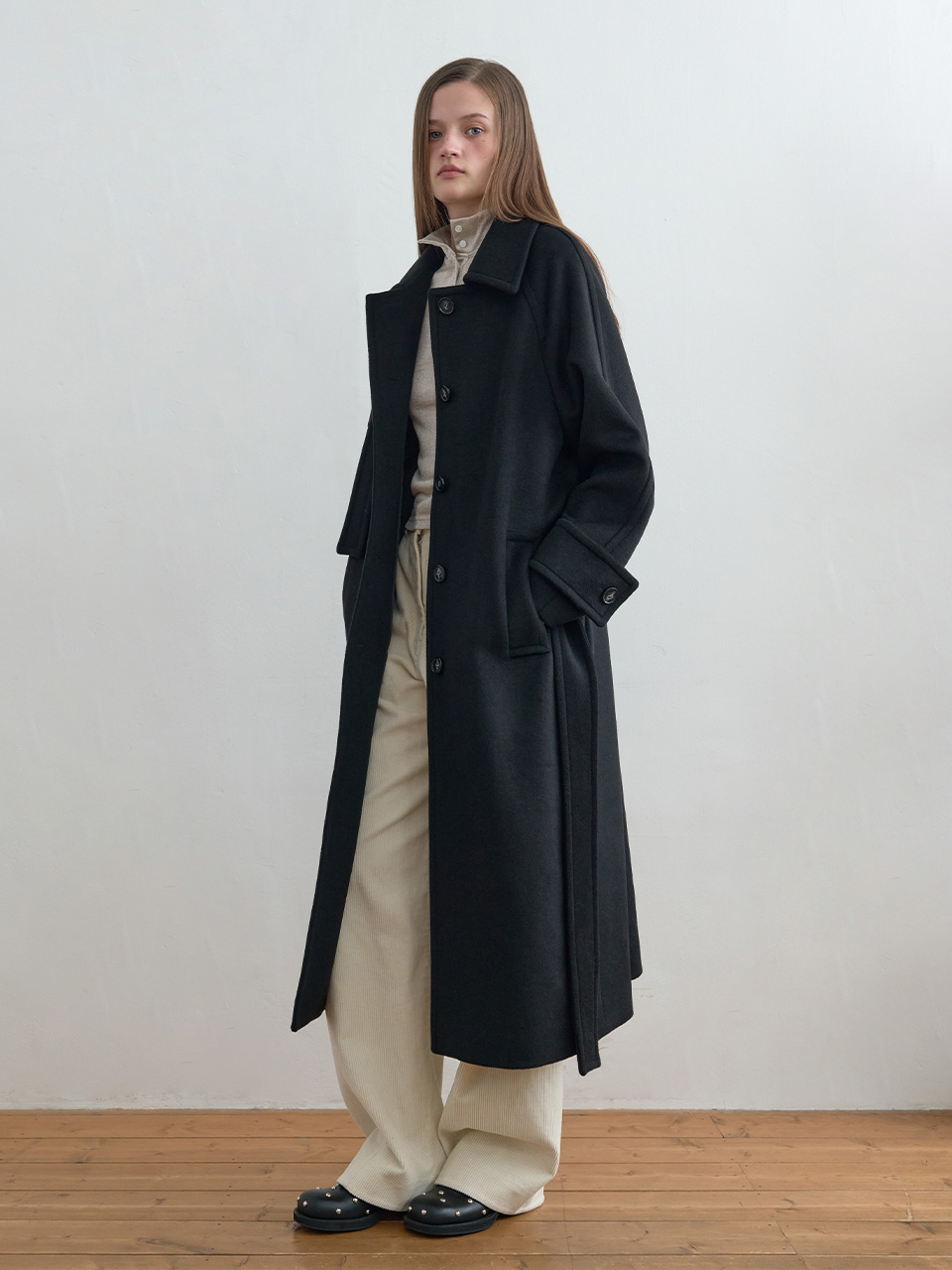 Wool Balmacaan Coat Black | ファッション通販サイト NUGU
