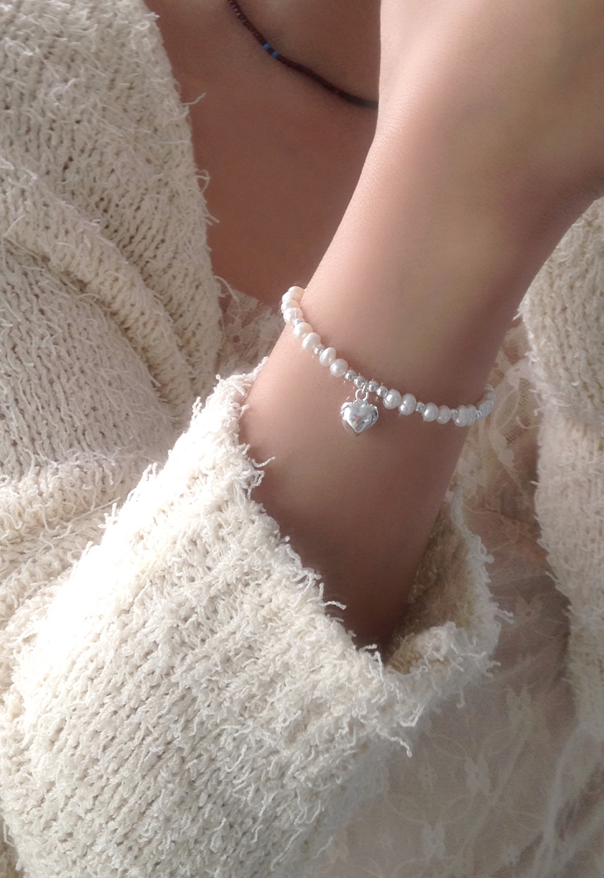 e.m. シルバー925 × 淡水パール ブレスレット unisex e.m. シルバー925 × 淡水パール ブレスレット unisex シルバー925