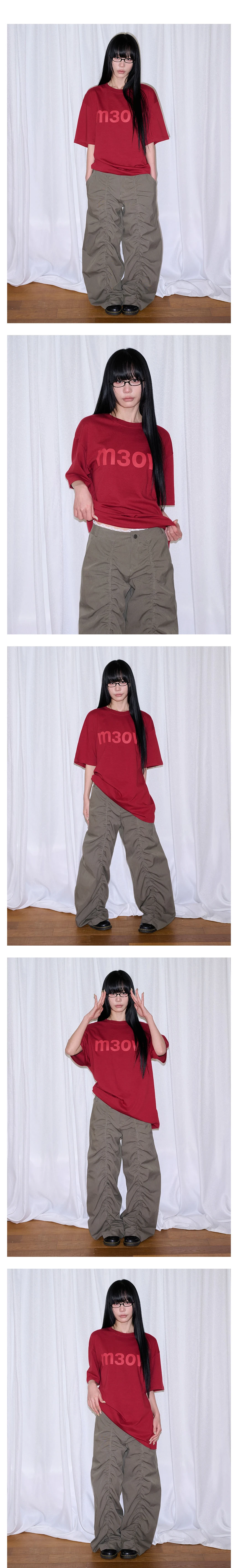 2.모델자유컷_23LACE LAYERED WIDE PANTS - KHAKI.jpg