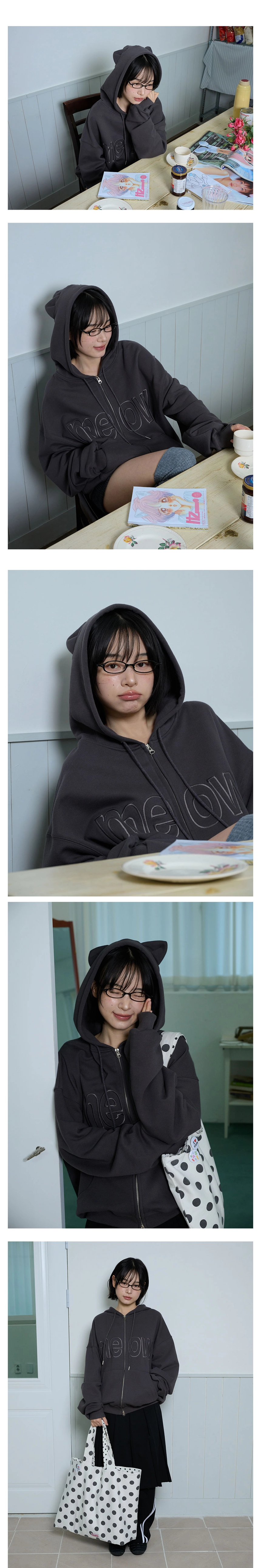 2. 모델자유컷_2. MEOW CAT EAR HOODIE ZIP UP - CHARCOAL.jpg