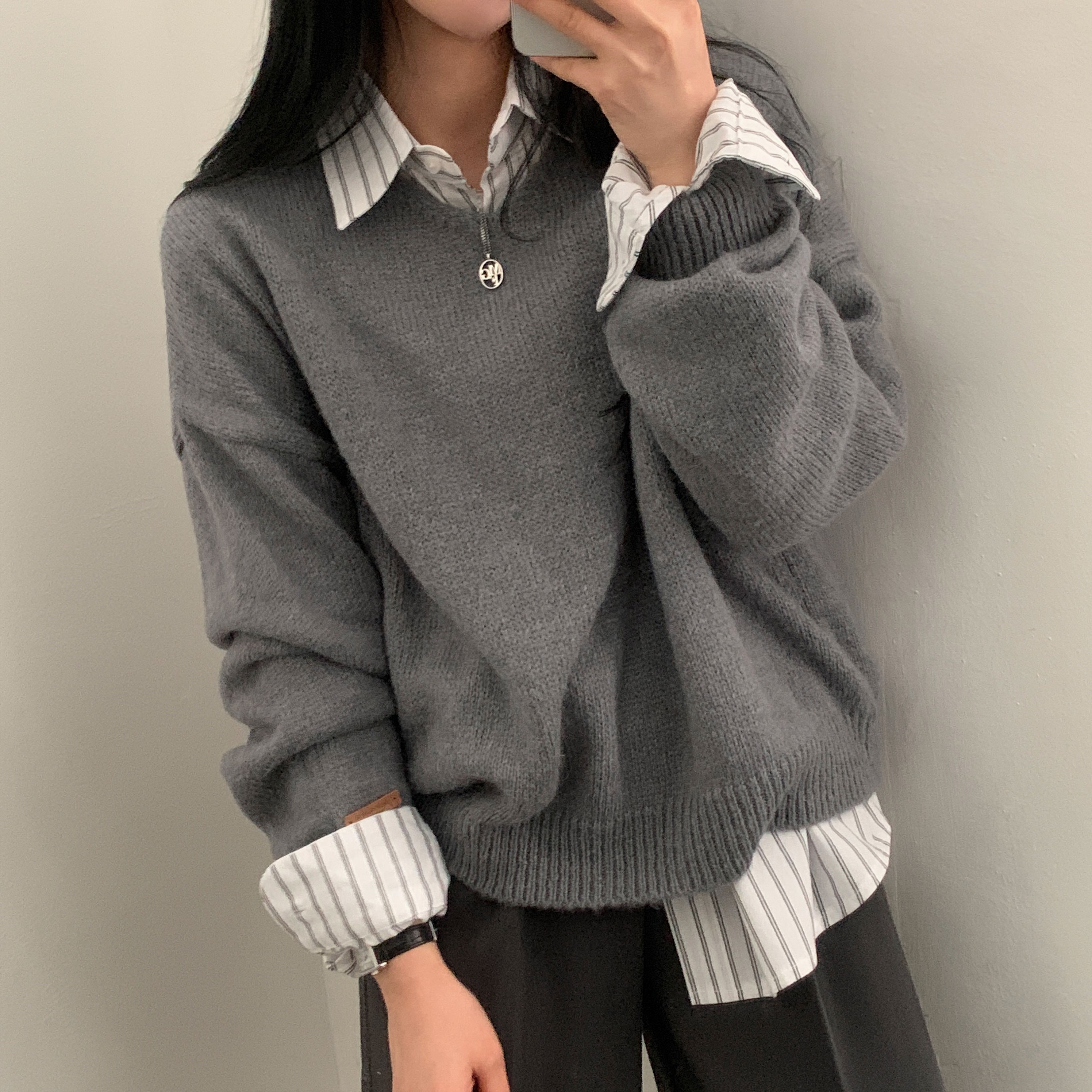 EDIT.FOR LULU コットンウール Vネックカーディガン ショート丈/一枚着