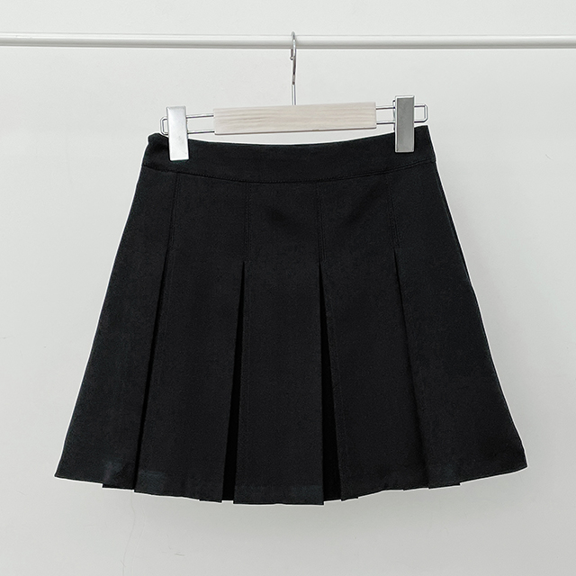ミニスカート BLACK PLEATED MINI SKIRT Black Stretch Woven Belt Detail Pleated Mini Skirt | Bottoms