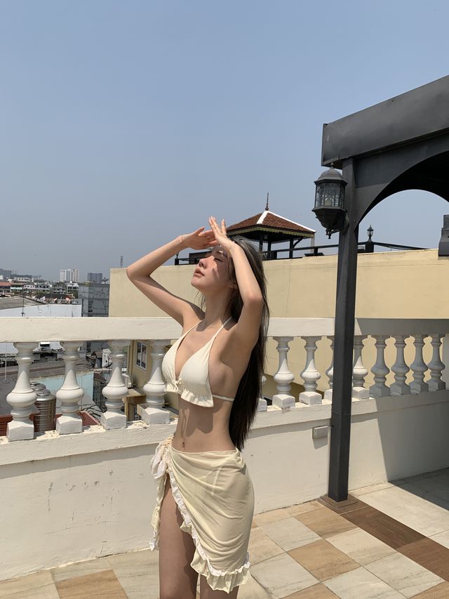 3pc]フリル三角紐ビキニセット 水着 | ファッション通販サイト NUGU