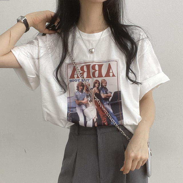 ABBA Tシャツ ヴィンテージ A.b.b.a ザ ツアー シャツ、A.b.b.a Tシャツ ヴィンテージ