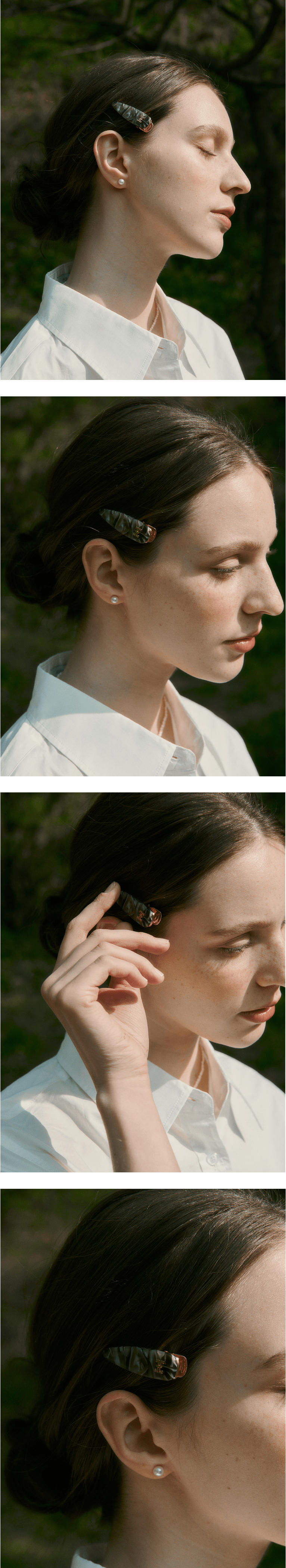 FOLNUA CLASSIC LOGO MINI HAIR PIN - GRAY | ファッション通販