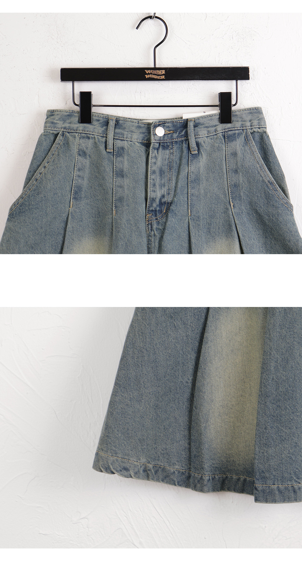 プリーツスカートデニムミドル丈スカート | ファッション通販