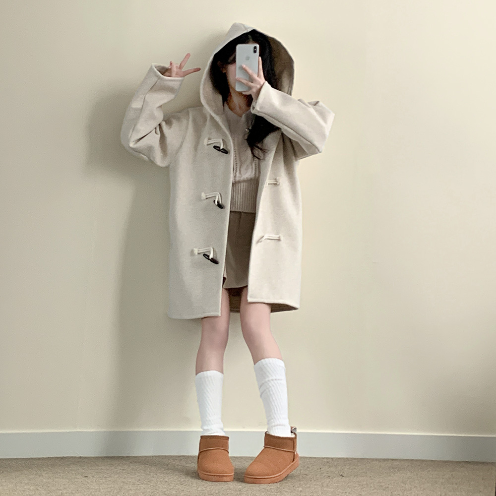 3color] フード付きダッフルコート | ファッション通販サイト NUGU