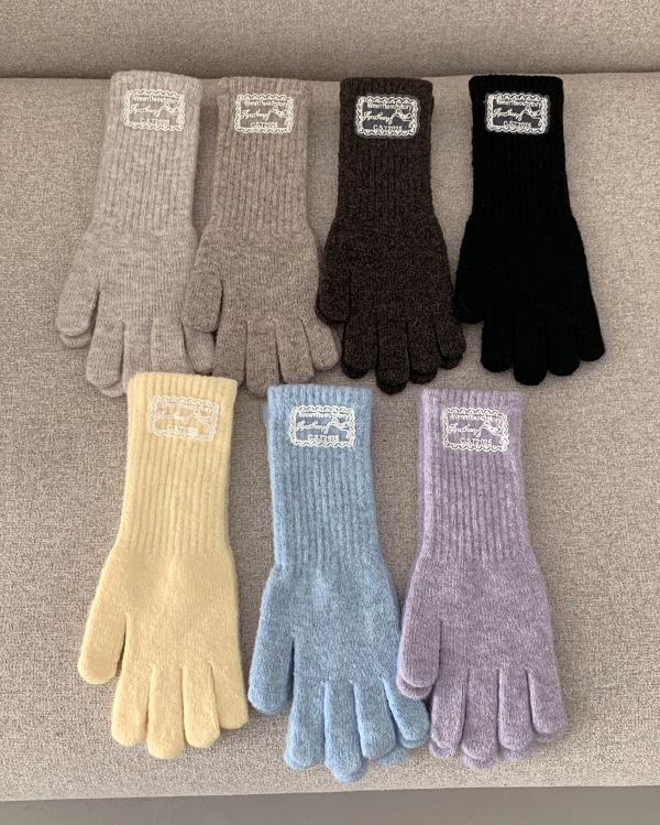 (8color) レース スマホ対応ニットグローブ